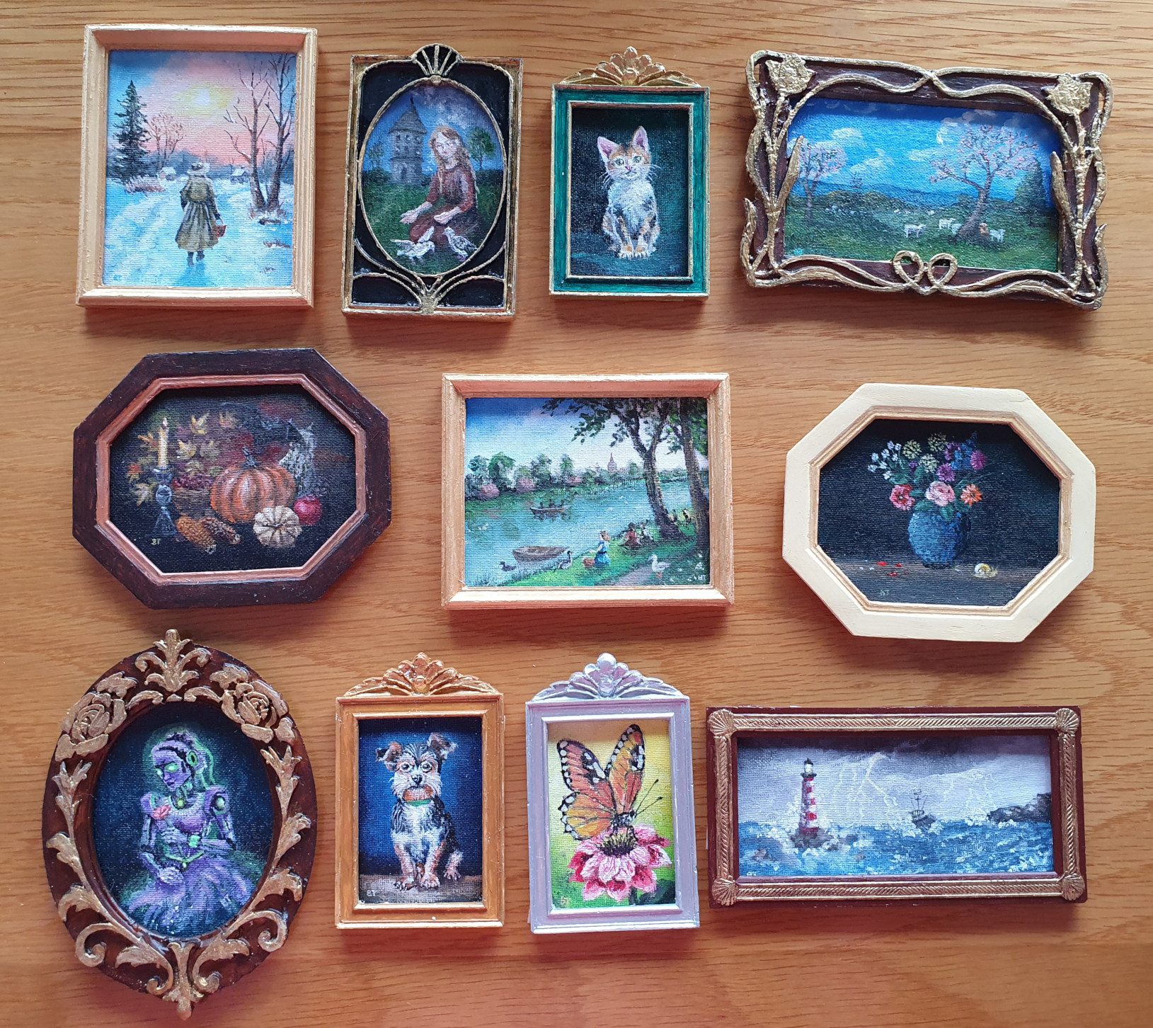 Framed miniature paintings