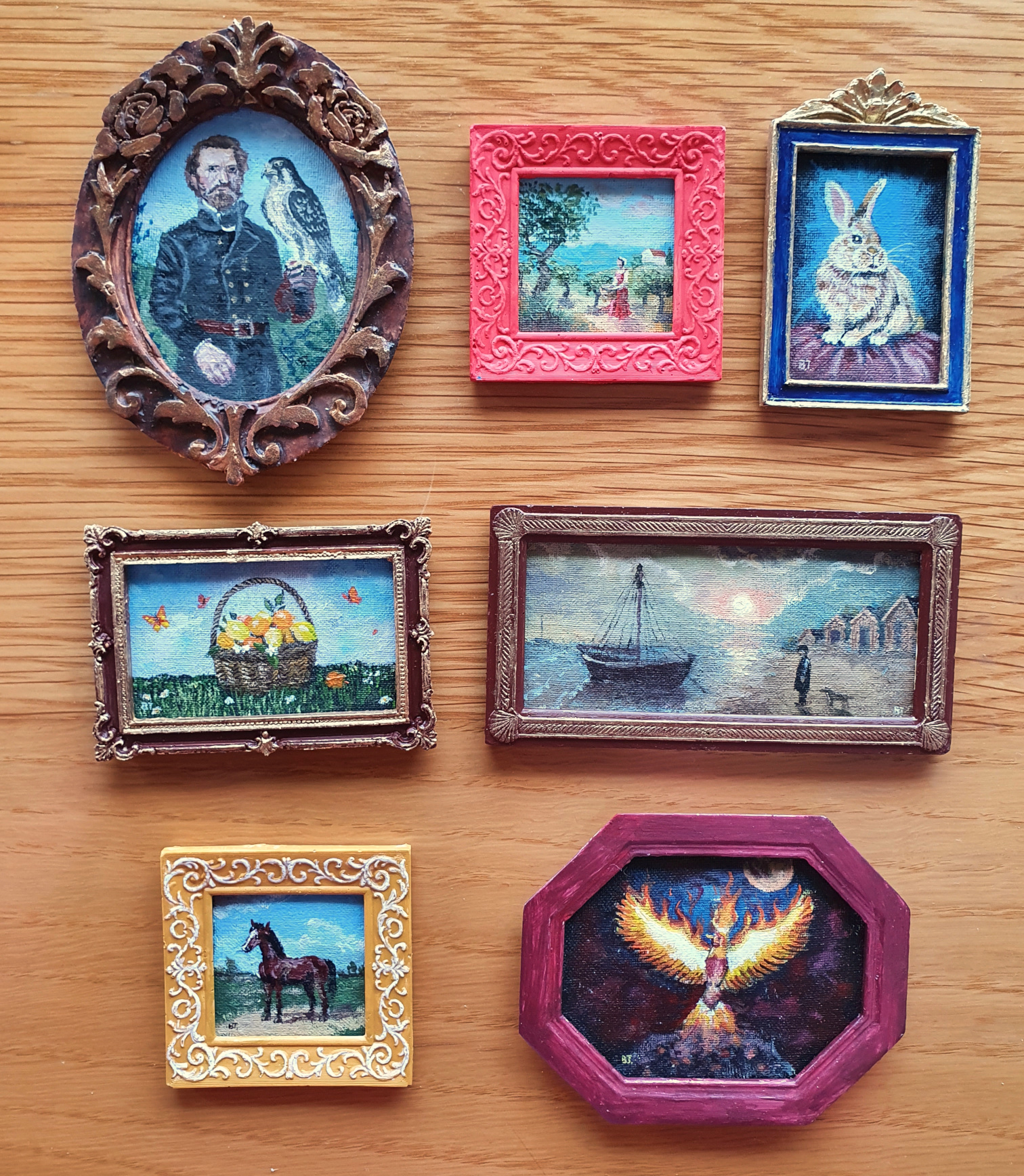 More framed miniature paintings